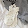 Calcetines de Cachorro de Dibujos Animados sin Hueso para Mujer Primavera Verano Otoño Estilo Coreano Algodón Ins Modernos Blancos Cortos Calcetines de Barco Finos Transpirables de Verano