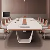 Nova mesa de conferência grande laqueada de alta qualidade, mesa longa, mesa de negociação estilosa, mesa de escritório e cadeiras de sala de conferência de luxo leve e elegantes