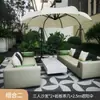 Sofá de Exterior, Muebles de Cuero Estilo Italiano para Zonas de Villa, Sofá de Esquina Combinado Grande de Piso Plano de Diseñador, Muebles de Sofá de Cuero para Hotel y Yates