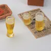 Mini Caneca de Cerveja Realista 3D Miniatura Copo Miniatura Comida Brinquedo Cola de Creme Artesanal DIY Acessórios de Piranha