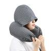 Almohada para el cuello en forma de U con capucha que no se imprime, Almohada para el cuello, Partículas de espuma, Extraíble y lavable, Almohada creativa con capucha para viajes en avión, Almohada en forma de U