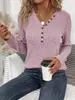 Otoño e invierno talla extra transfronterizo Amazon europeo y americano comercio exterior tops para mujer, suéter casual de punto liso de manga larga