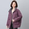 Chaqueta de plumón morada para mujer, invierno, explosiones, 90% plumón de pato blanco, talla grande, cuello alto, holgada, cálida, de alta gama.