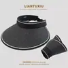 Sombrero de Sol para Mujer con un Pequeño Efecto Adelgazante del Rostro, Sombrero de Sol de Seda Helada de Color Sólido con Parte Superior Abierta, Sombrero tipo Diadema de Estilo Coreano para Exteriores, Sombrero de Sol para Mujeres, Salida de Verano