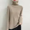 Suéter de cuello alto acanalado para mujer de otoño e invierno transfronterizo, top de punto tipo jersey como capa base para mujer