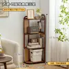 Estante de Canto de Rattan de Chão Estante de Canto para Livros em Casa Armário de Canto Triangular para Sala de Estar Multicamadas