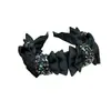 Novo Produto de Primavera Tiara de Cabelo com Laço em Camadas Estilo Coreano Cravejada de Strass Versátil Multicor Fina Tiara Retrô de Alta Qualidade