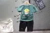 Verão 2019 nova camiseta infantil de desenho animado com personalidade ZY1905 calça jeans rasgada com cinto ZY853