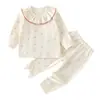 Conjunto de Dos Piezas Suave de Algodón sin Costuras para Bebés y Niños Pequeños, Ropa de Otoño y Pantalones Pulóver para Bebés para Todas las Estaciones, Ropa para el Hogar y Pijamas