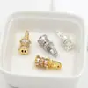 Hebilla Conectora Perforada de Zirconia Micropavimentada en Oro de 18K Accesorios Pulsera con Cuentas DIY Collar Pendientes B71