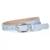 Cinturón Delgado para Mujer Estilo Coreano Versátil Hebilla Metálica de Alta Gama Cinturón de Cuero Simple Moderno Decorativo para Jeans para Mujer
