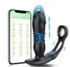 Masajeador de próstata para hombres con doble anillo, vibrador anal telescópico controlado por control remoto y juguete sexual