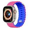 Adecuado para correas de Apple Watchs456789/10/11 Correas de Apple Modificadas Correas de Reloj de Silicona Marina