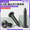 Tornillos autorroscantes de cabeza redonda de alta resistencia grado 8.8, acero al carbono PCA, negros, tornillos autorroscantes para madera, m2, m3, m6