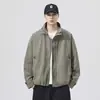 Chaqueta de trabajo de algodón para hombre, nuevo estilo primavera/otoño 2026, elegante y genial, diseño de alta costura, patchwork, corte holgado, chaqueta vaquera casual, prenda de abrigo de moda