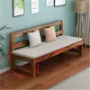 Silla Sofá de Madera Maciza Sala de Estar Hogar Apartamento Pequeño Habitación de Alquiler Sofá Económico de Tres Plazas Combinación Respaldo Silla Larga