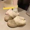 Súper elegantes y cómodas, las sandalias Birkenstock Sangpo para mujer que aumentan la altura, colección de invierno de moda estilo coreano 2026, populares pantuflas de algodón peludas tipo slip-on