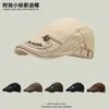 Gorra de Algodón Estilo Coreano para Hombre Primavera y Verano Boina con Bordado de Letras y Logo de Acero para Mujer Boina Retro de Pintor para Jóvenes Literarios