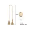 Ins Amazon Estilo Pastoral Europeo y Americano Cadena de Cuerda de Cáñamo con Borla de Cuentas de Madera Decoración para Habitación del Hogar Sala de Estar Amarre de Cortina Hecho a Mano