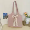 Bolsa Tote de Encaje con Lazo Shuai Mi Jia 2026 Nueva Casual para el Trabajo Bolso de Hombro Estilo Ins Fresco Bolsa Grande