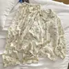 Nuevo Conjunto de Pijama para Mujer Ropa de Casa Dibujo Animado Lindo Pollito Se Puede Usar Afuera Manga Larga Pantalón Largo Cardigan Pijama de Celebridad de Internet Más Vendido