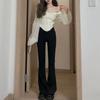 Calça Jeans Bootcut Azul Claro para Controle da Barriga e Emagrecimento 2025 Feminina Lavada Verão Calça Flare Ferradura com Elasticidade