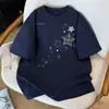 Nueva Camiseta de Mujer con Estampado de Estrellas Ins de Manga Corta Verano 2026 Top de Media Manga