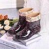 Botas de Chuva, Sapatos Aquáticos de Cano Curto, Botas de Chuva, Baixo Corte, Modernos e Versáteis, Coberturas de Veludo Plus, Tecido Floral de Cristal Impermeável, Sapatos de Borracha para Trabalho na Cozinha