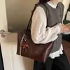Bolso de Mano Retro de Moda 2025, Gran Capacidad, Nuevo Bolso Casual de Hombro Estilo Coreano, Bolso Tote Sencillo y Elegante para el Trabajo