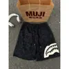 Shorts Masculino de Verão Azul Marinho Patchwork Boca de Tubarão Cleanfit Secagem Rápida para Praia Esportes ao Ar Livre Calça de Cinco Pontos