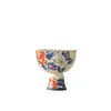 Taza Maestra Alta de Cerámica con Glaseado de Caramelo Mariposa Azul Peonía Juego de Té Taza de Té Alta Taza Individual Set de Té Kung Fu Retro para Uso en Casa