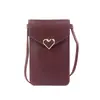 Nueva moda femenina mini estilo coreano de estudiante monedero simple pantalla táctil transparente bolso de mano pequeño bolso cruzado
