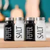 Amazon Juego de Botellas de Condimentos Negras y Blancas de 80ml Mini Tarros de Condimentos para Cocina Tarro Cuadrado de Vidrio para Condimentos en Polvo para Barbacoa