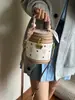 Bolso Cubo Nuevo con Estampado de Oso, Bolso de Hombro Versátil de Moda, Bolso Cruzado, Bolso de Mano Tipo Cubo, Estilo Chanel
