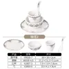 Conjunto de Quatro Peças de Louça de Melamina Estilo Ins para Restaurantes de Hotel, Tigelas, Pratos, Copos e Colheres, Imitação de Porcelana, Resistente a Quebras, Conjunto de Louça Comercial