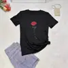 Nueva Camiseta de Manga Corta con Cuello Redondo para Mujer 2026, Estampada con Cartas de Amor, Top Casual Holgado, Tendencia de Moda Estilo Japonés y Coreano