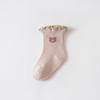 Calcetines para Bebé, Estilo Primavera y Otoño, Algodón Grado A, Calcetines para Niños sin Presión en la Pierna, Borde con Volantes, Calcetines para Bebé Recién Nacido hasta Media Pantorrilla, Calcetines sin Costuras