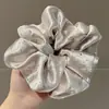 Elástico de Cabelo Oversized Estilo Coreano Intestino de Porco, Corda de Cabelo Versátil com Renda de Bolinhas, Elástico para Rabo de Cavalo Alto, Elástico de Borracha, Acessório de Cabelo de Alta Qualidade