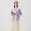 Cárdigan 2026 para Mujer Adulta, Top de Punto para Mujer, Chaqueta de Punto Fina de Algodón Puro con Cuello Redondo para Primavera y Otoño