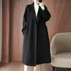 Abrigo de lana doble cara color camel estilo Hepburn para mujer, abrigo de lana oversized nuevo para otoño e invierno, versión coreana