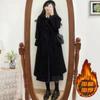 Casaco de lã com vazamento para compradores, casaco longo de inverno para mulheres, estilo coreano, solto, fino e espesso, para escola secundária