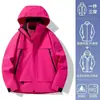 Pioneros del Montañismo Conjunto de Dos Piezas para Mujer 3 en 1 Resistente al Viento Impermeable Cálido para Exteriores Chaqueta de Corte Holgado para Hombre