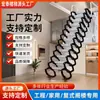 Escada de sótão extensível de parede, dobrável e retrátil, para uso interno e externo, espessada e ajustável para residências