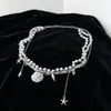 Colar Multicamadas Estilo Férias Estrela do Mar Concha Pérola Cristal Corrente de Clavícula Moda Doce Cool Resistente Estilo Ins Luxo Leve para Mulheres