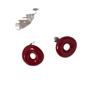 Pendientes de esmalte rojo hueco con forma de donut, de plata 925, con forma de aguja, estilo retro, ligeros y de lujo, de gran sentido, redondos.