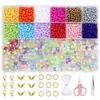 Conjunto de Contas de Arroz de Vidro Multicores e Contas de Letras Inglesas em Acrílico para Pulseira Colar DIY Acessórios de Joias Contas Soltas