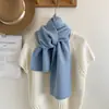 Bufanda de punto suave estilo coreano para mujer, otoño e invierno, simple y versátil, calentador de cuello, adecuada para estudiantes y parejas, chal de color liso, moderno