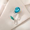Broche de Tulipa de Cristal Moda Simples Feminino High-end Personalidade Exquisita Elegante Alfinete Jaqueta Cardigan Corsage