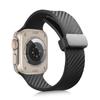 Adecuado para AppleWatch Apple Watch Generación 1-10 Hebilla Plegable Magnética de Fibra de Carbono Correa de Silicona