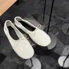 Zapatos planos de ballet redondos de piel de oveja con lazo para mujer, cómodos zapatos retro de abuela, sin cordones, zapatos sencillos de suela blanda